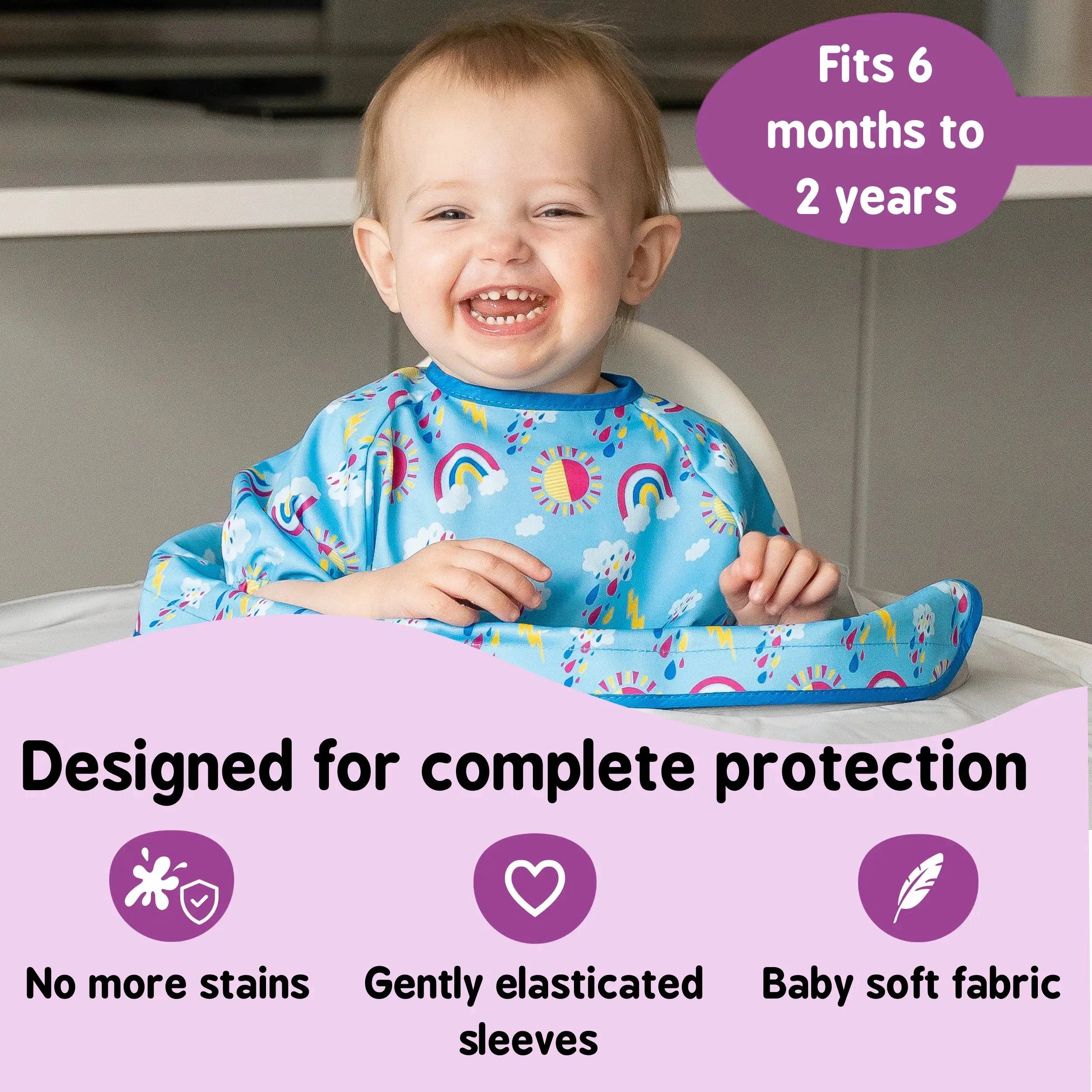 Tidy Tot Hagesmæk med Korte Ærmer til Bakke - Sand Ræv - Hagesmæk uden ærmer - MamaMilla