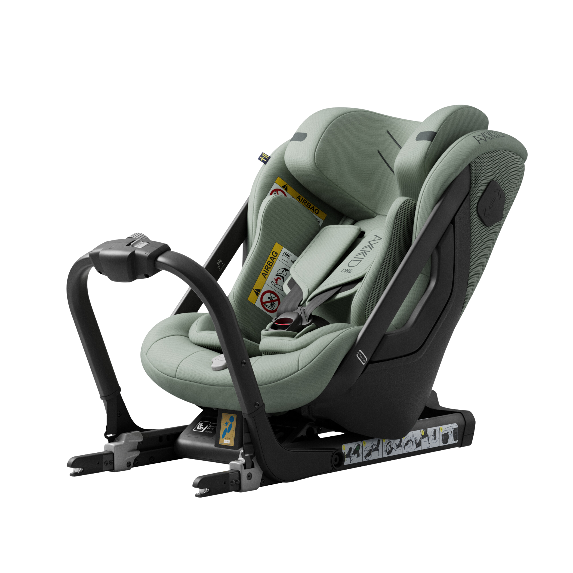 Axkid ONE 3 - Nordic Bloom Green - iSize 61-125 cm - 61-125 cm (3 mdr. til 7 år) - MamaMilla