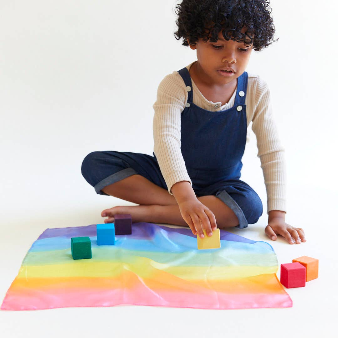 Sarahs Silk Mini Enchanted Playsilks - 100% Silk Natural, Waldorf Toys: Sea - - MamaMilla