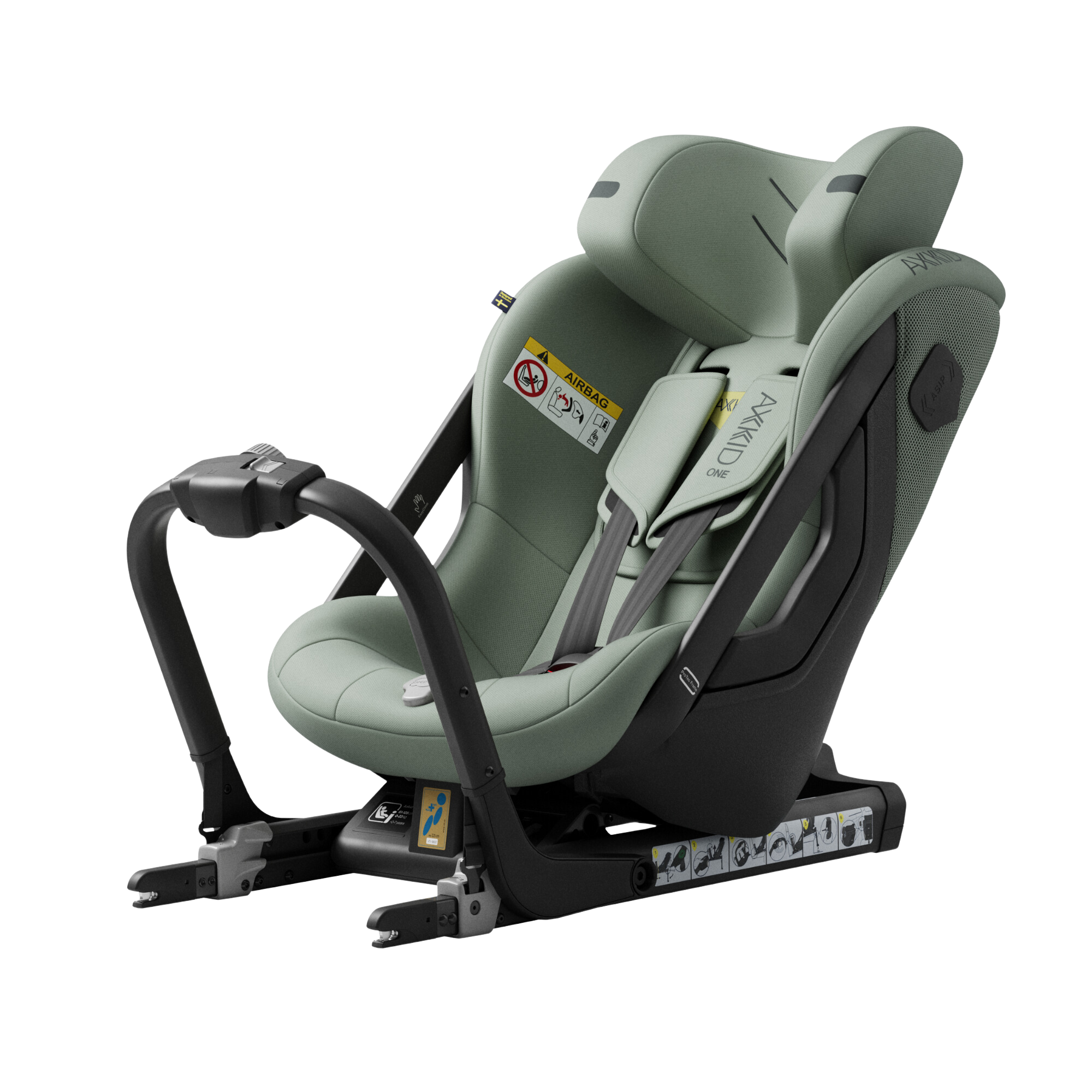 Axkid ONE 3 - Nordic Bloom Green - iSize 61-125 cm - 61-125 cm (3 mdr. til 7 år) - MamaMilla