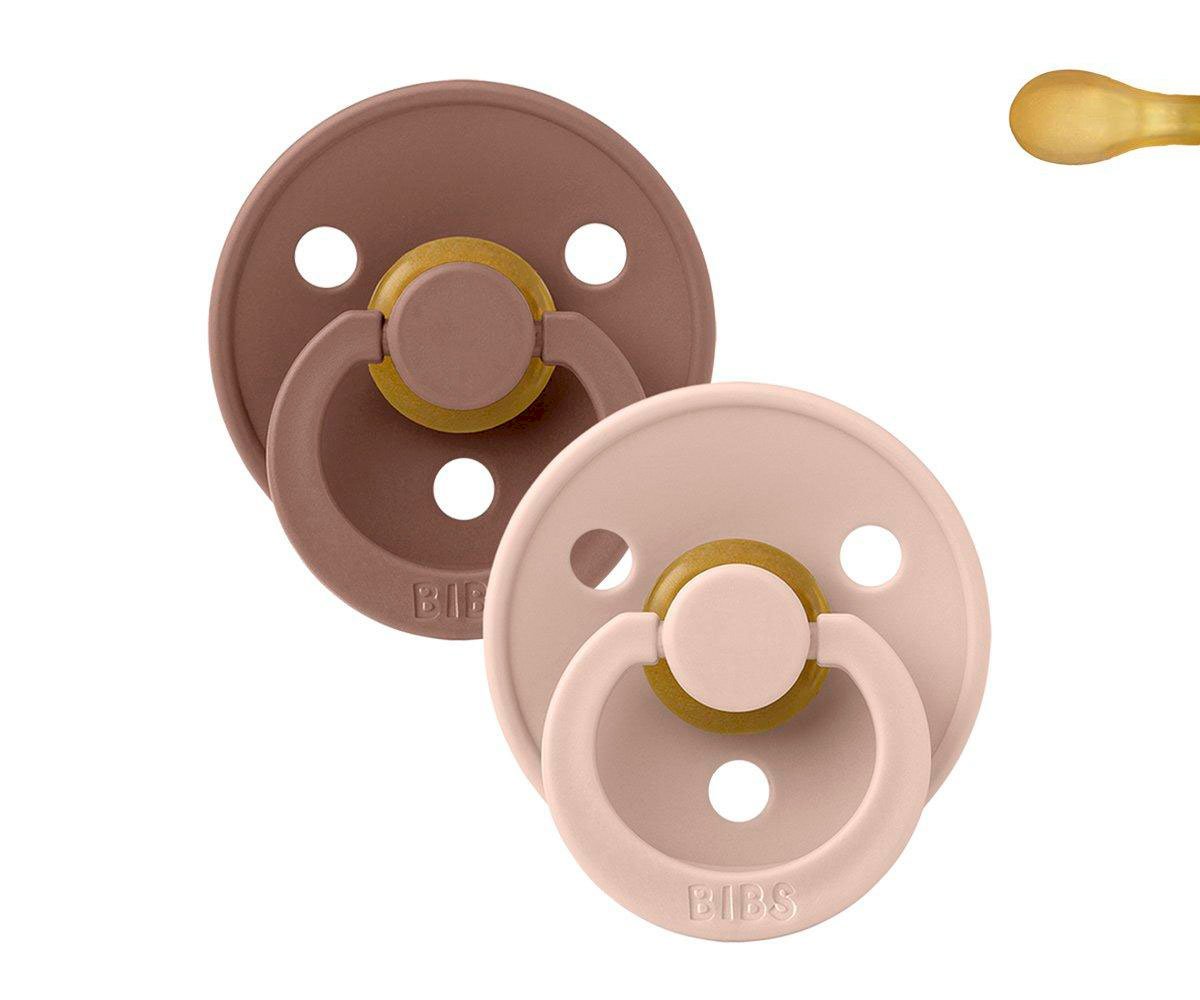 BIBS Sut Symmetrisk Str. 2 Naturgummi Woodchuck/Blush 2-Pak