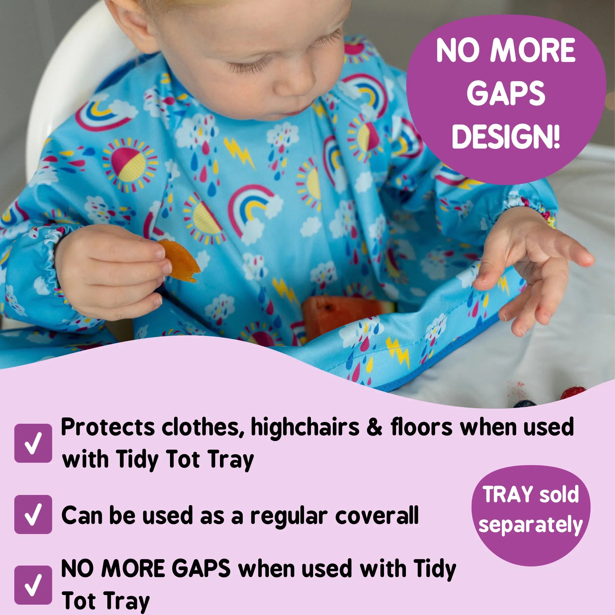 Tidy Tot Hagesmæk med Korte Ærmer til Bakke - Sand Ræv - Hagesmæk uden ærmer - MamaMilla