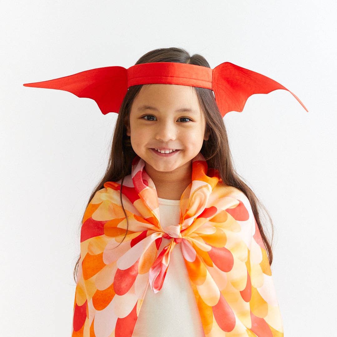 Sarahs Silk Red Dinosaur Ears Headband - - MamaMilla