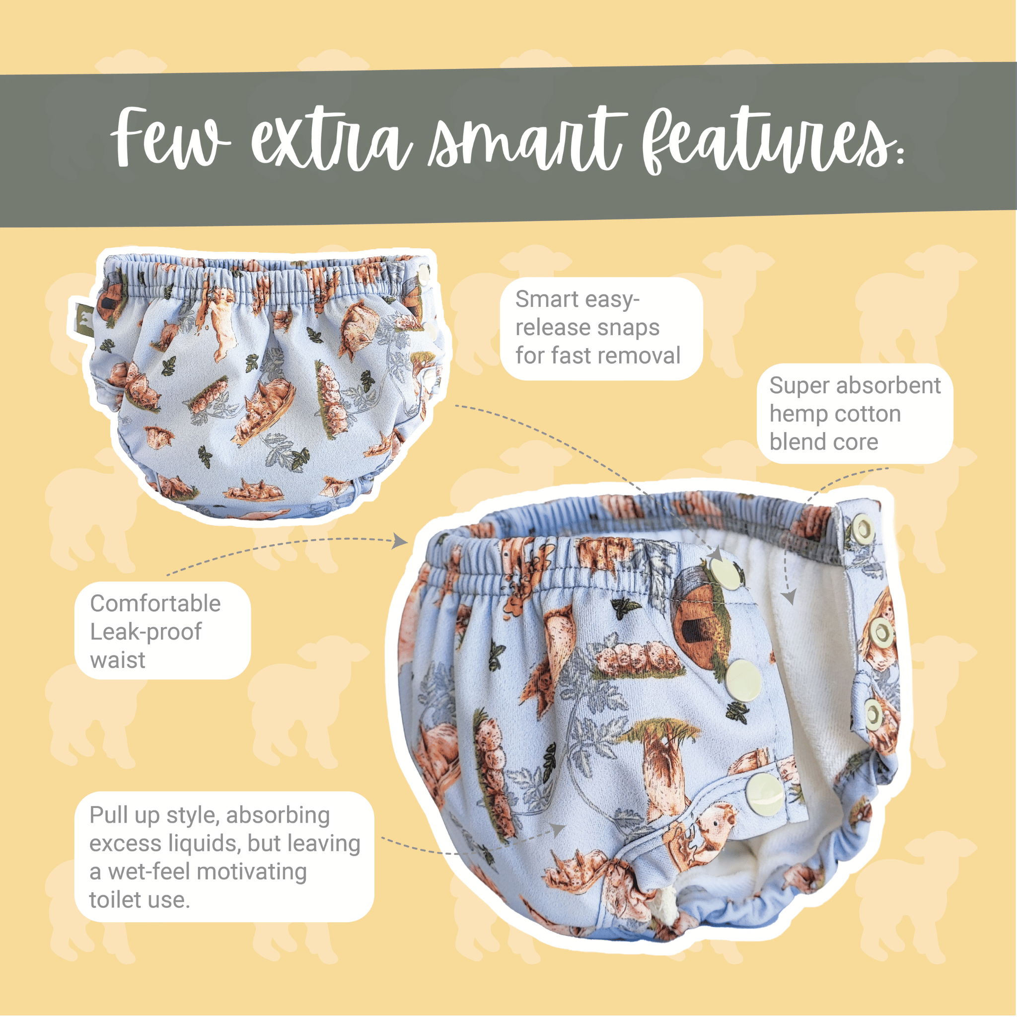 Little Lamb Vandtæt Underbuks (training pants) - Silver - Vandtæt underbuks - MamaMilla