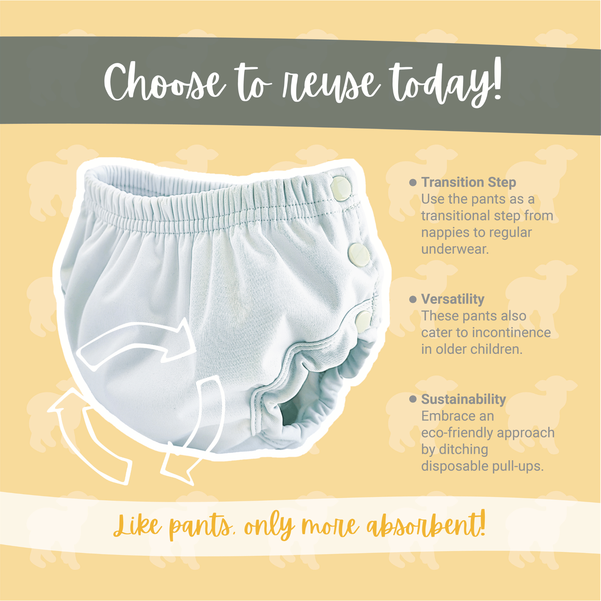 Little Lamb Vandtæt Underbuks (training pants) - Silver - Vandtæt underbuks - MamaMilla