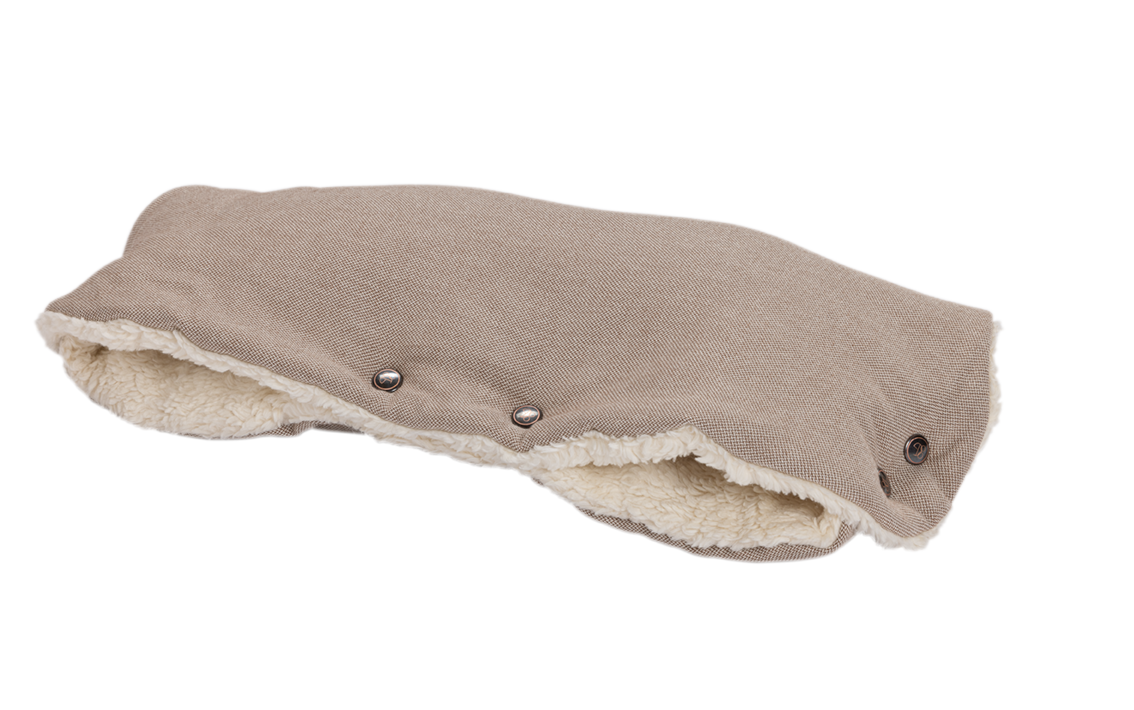 Håndmuffe i økologisk uld/bomuld - Sand (beige mønster) - Håndmuffe - MamaMilla