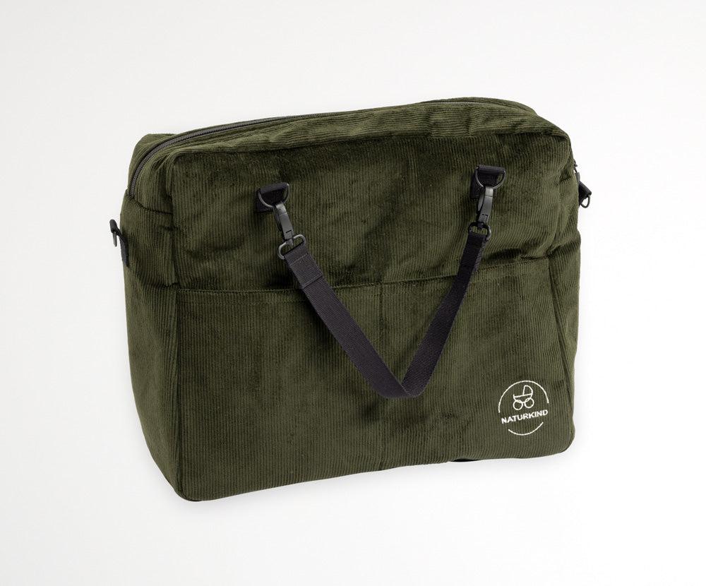 Naturkind pusletaske / organizer - Olive (fløjl) - Pusletaske - MamaMilla