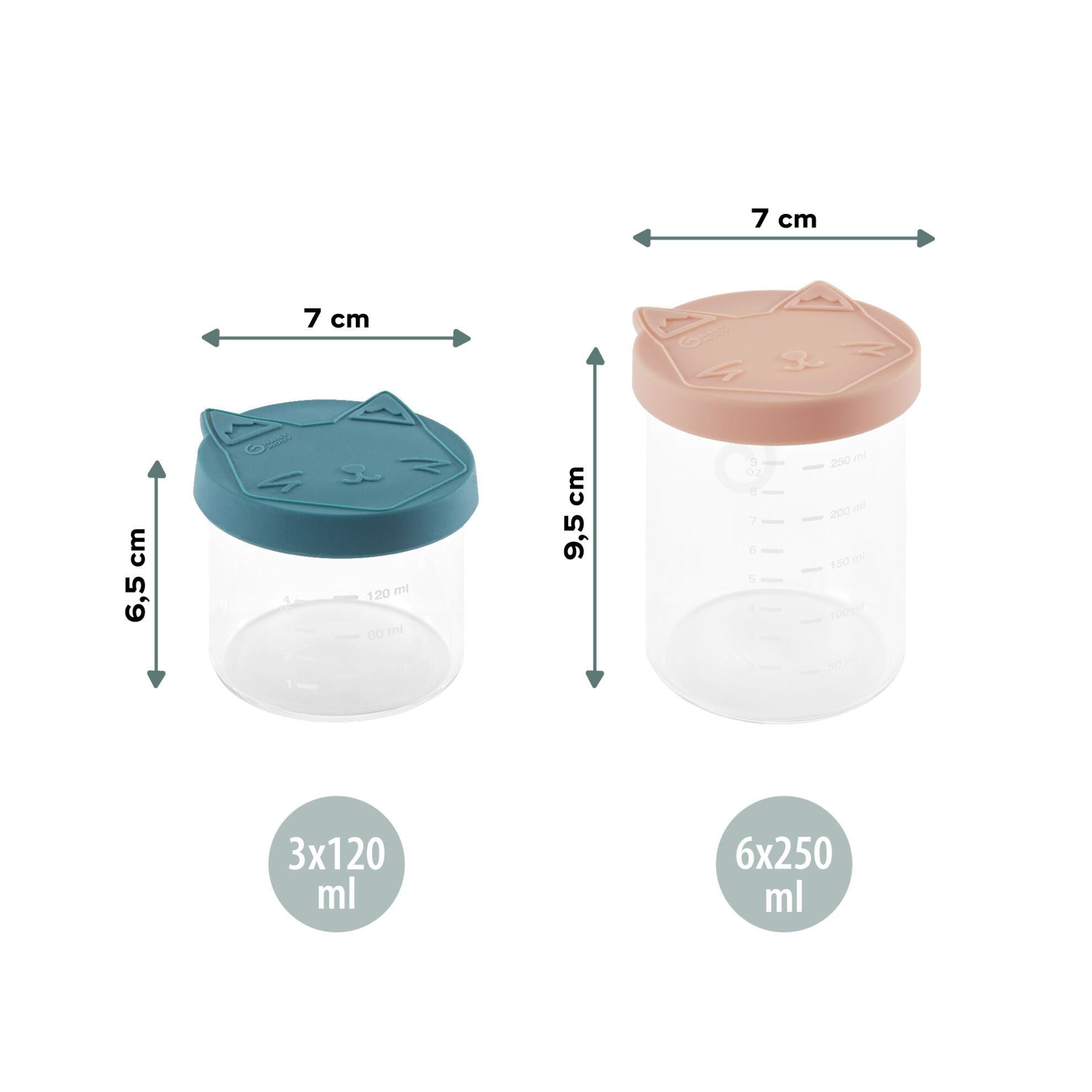 Babymoov Madbøtter (ISY) - 6x250ml + 3x120ml - Madbøtter - MamaMilla