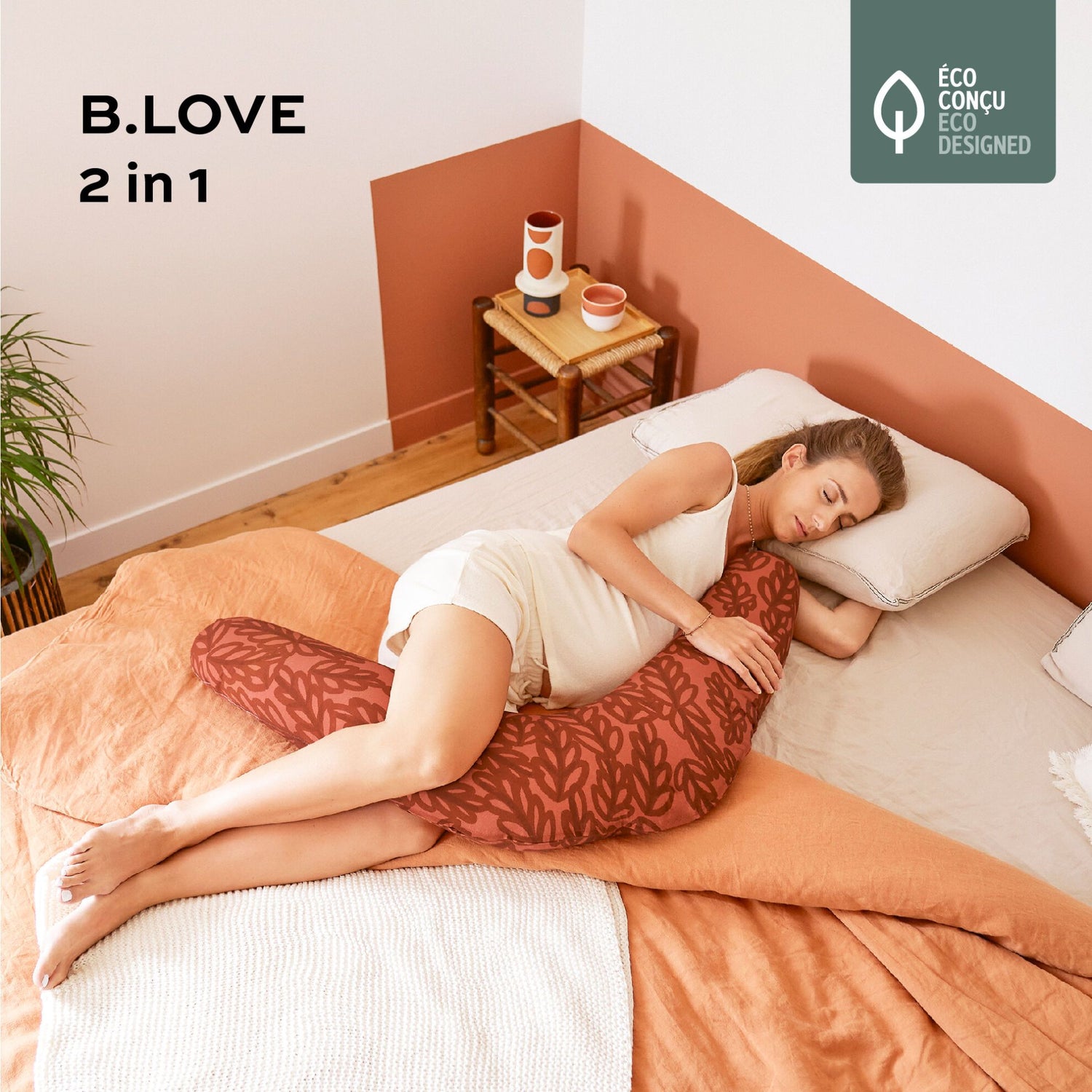 Babymoov 2-i-1 Graviditets- og Ammepude (B.Love) – Terracotta - Graviditetspude - MamaMilla