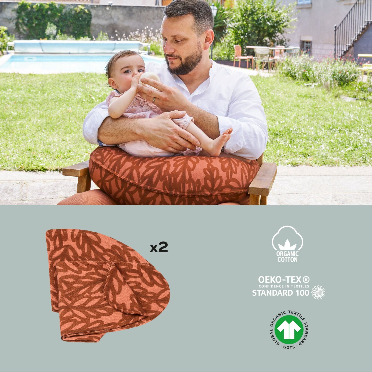 Babymoov 2-i-1 Graviditets- og Ammepude (B.Love) – Terracotta - Graviditetspude - MamaMilla