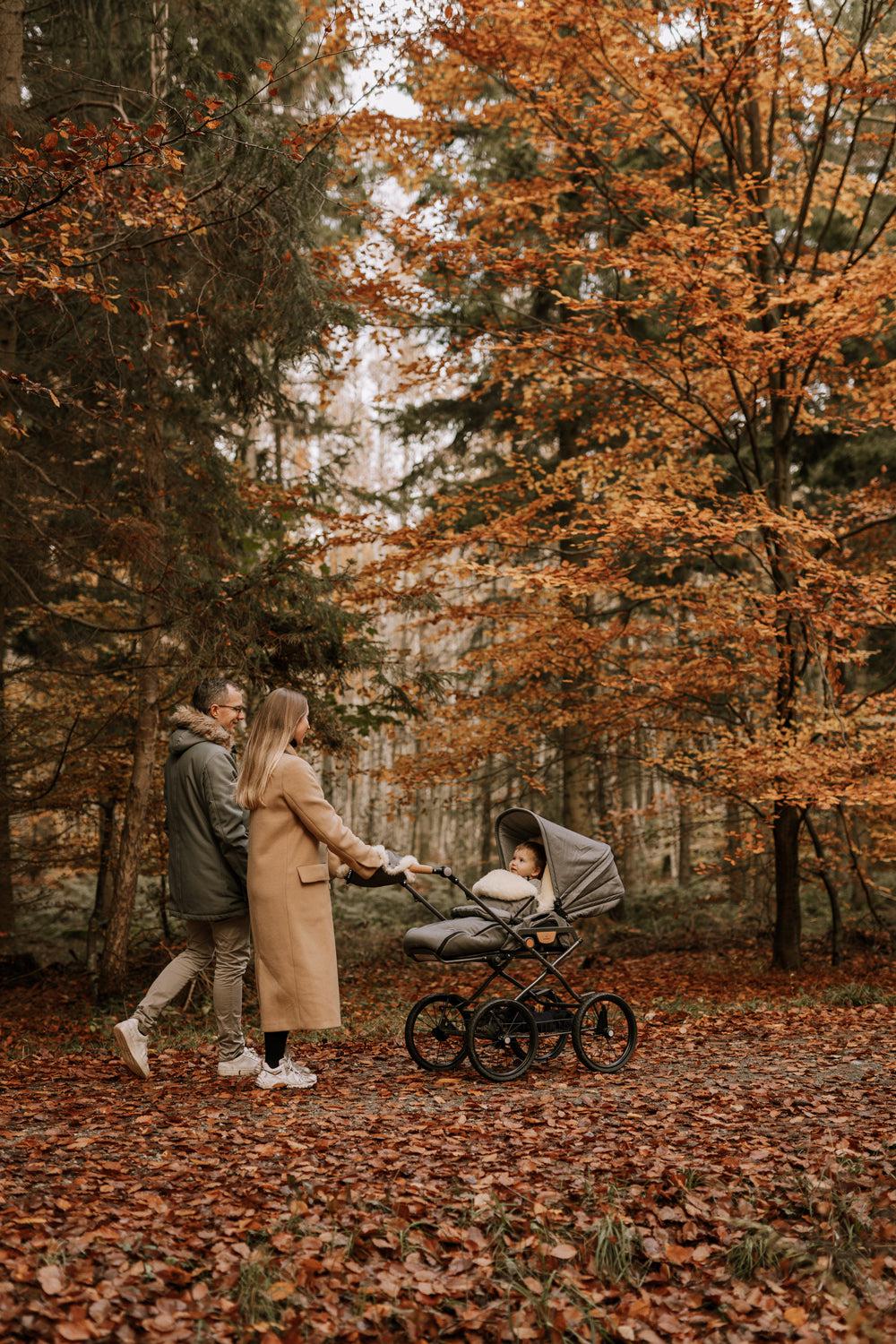 Naturkind IDA MAX - 96 cm - Cognac (fløjl) - Barnevogn med langt liggemål - MamaMilla