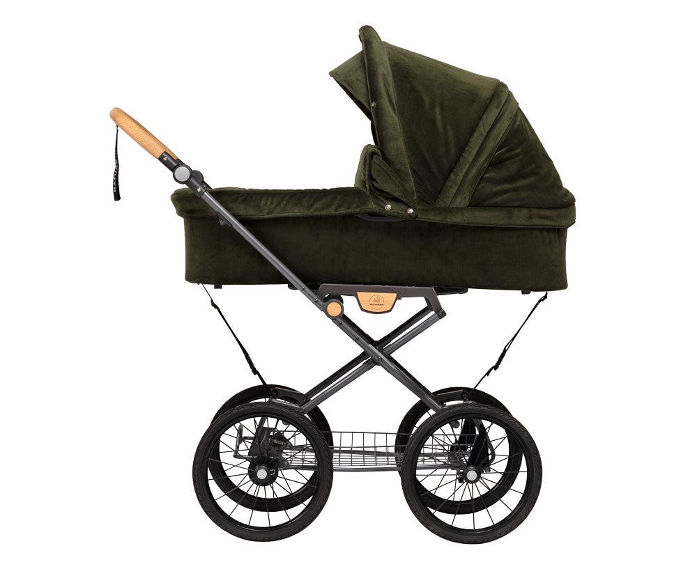 Naturkind Barnevognskasse MAX - 96 cm - Olive (fløjl) - Barnevognskasse MAX - MamaMilla