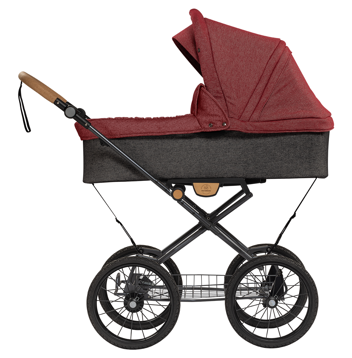 Naturkind IDA MAX - 96 cm - Granada (rødmeleret) - Barnevogn med langt liggemål - MamaMilla
