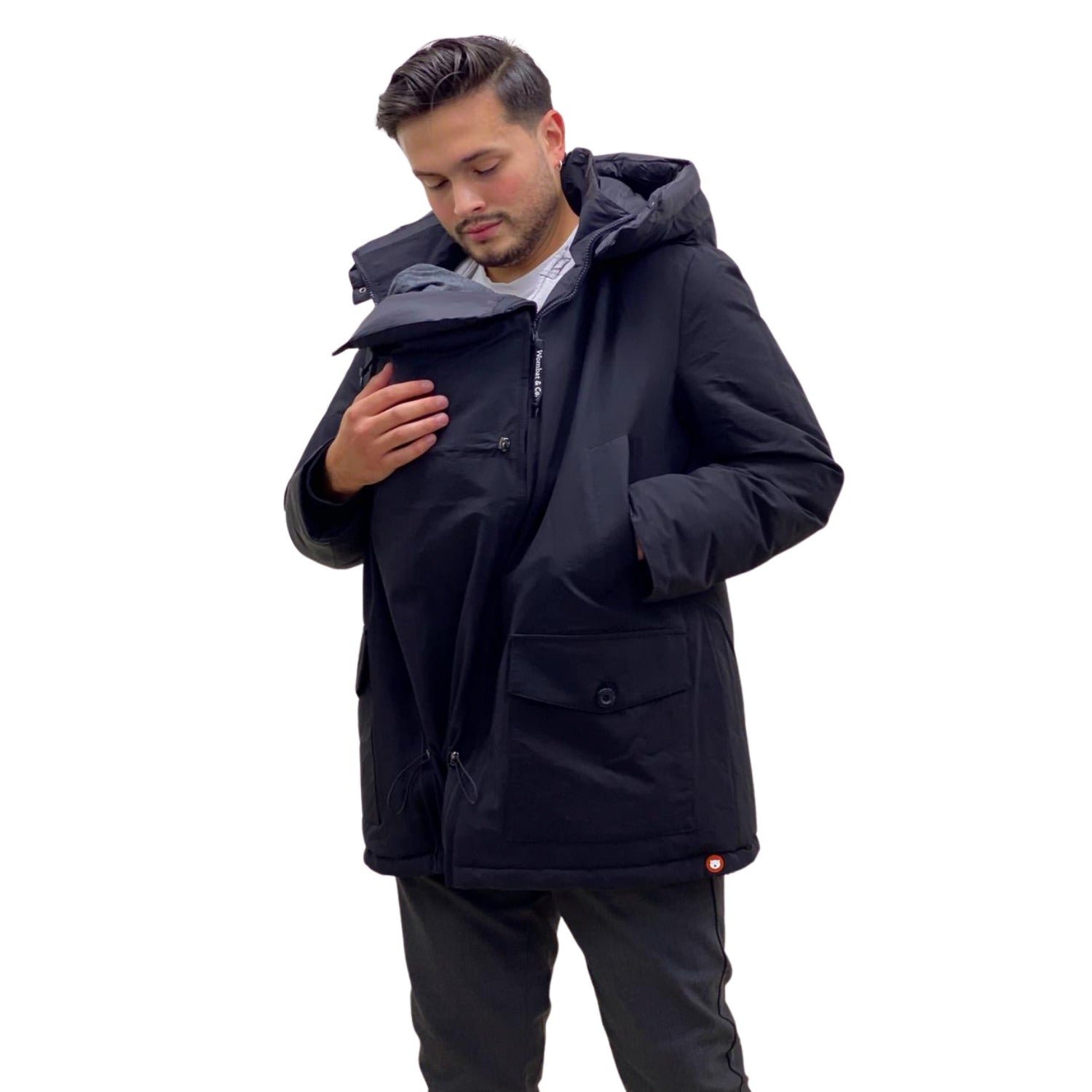 Wombat & Co. KOALA 4-i-1 vinterjakke til gravide/bærejakke (unisex) - Sort - Bærejakke - MamaMilla