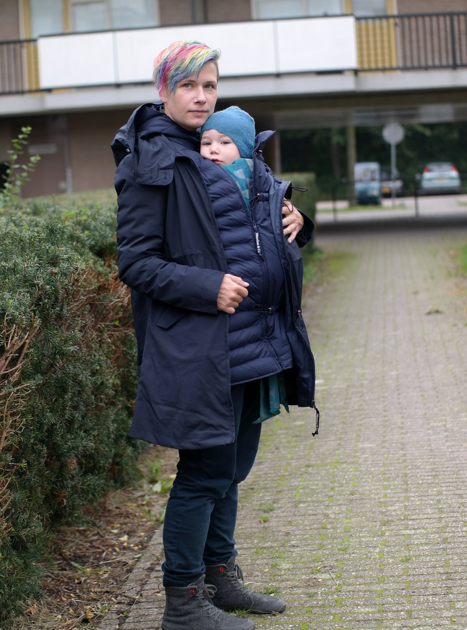 Wombat & Co. KOWARI 4-i-1 helårsjakke til gravide/bærejakke - Navy - Bærejakke - MamaMilla