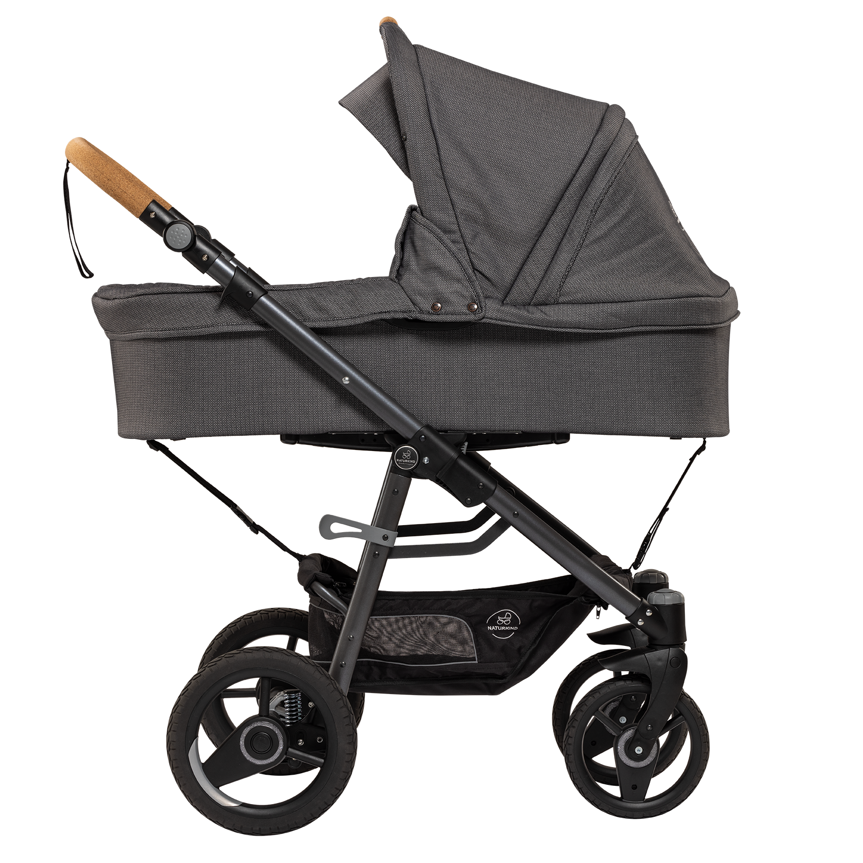 Naturkind Lux Evo Max - 96 cm - Tulum (grå mønster) - Barnevogn med langt liggemål - MamaMilla