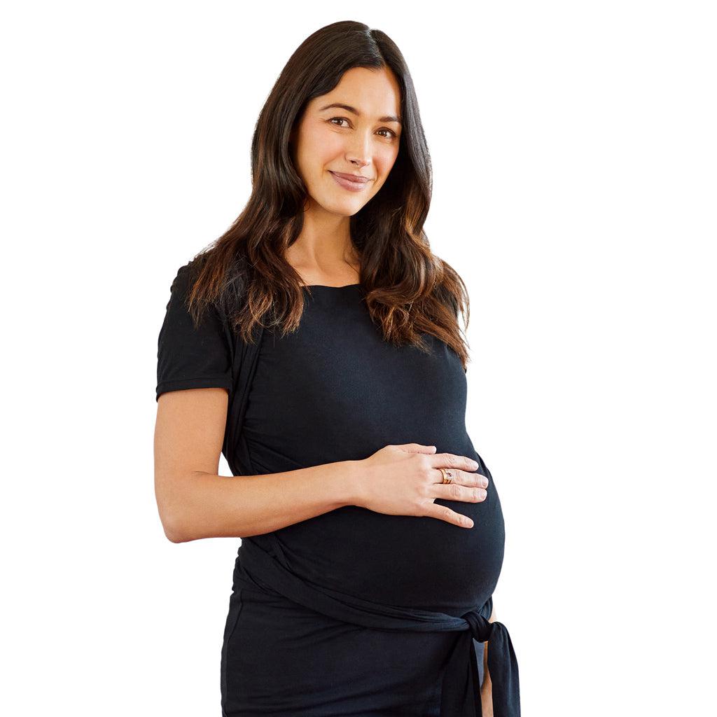 Moby Top med støtte og Vikle t-shirt Bump & Beyond - Sort - Strækvikle - MamaMilla
