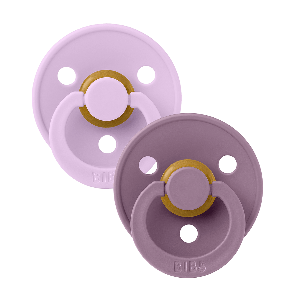 BIBS Colour rund sut str. 2, latex – Violet Sky/Mauve (2-pack) - MamaMilla