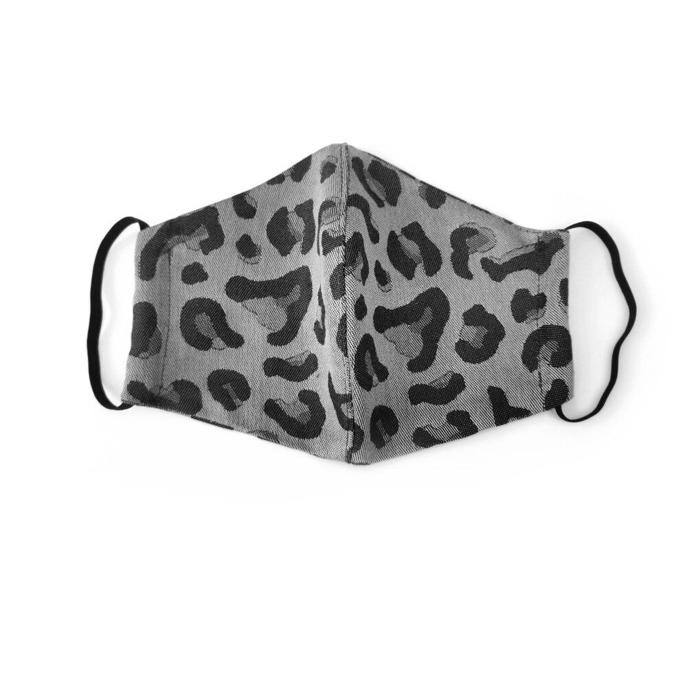 Fidella Mundbind - Leopard/Silver med elastik - - MamaMilla