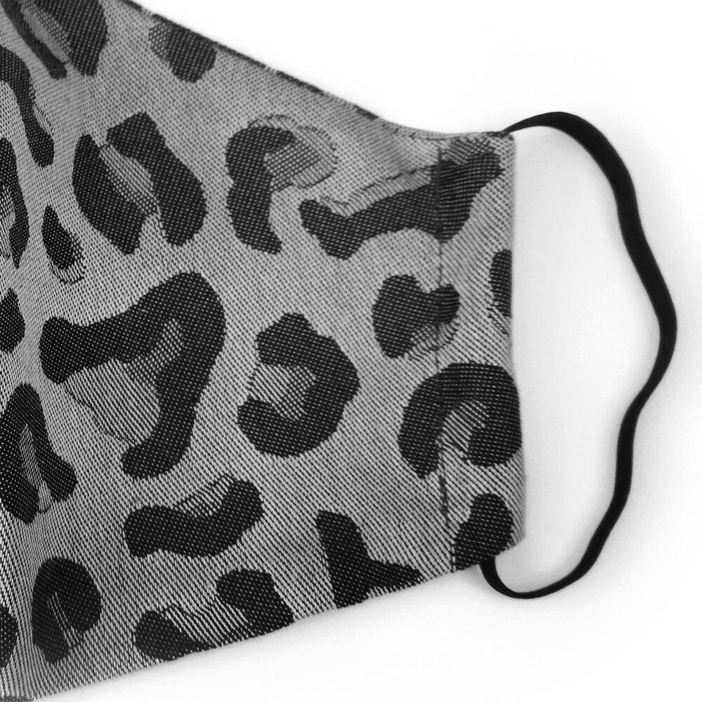 Fidella Mundbind - Leopard/Silver med elastik - - MamaMilla