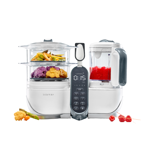 Babymoov Madmaskine - Nutribaby Plus inkl. 15 stk genanvendelige smoothieposer - Hvid - Madmaskine - MamaMilla
