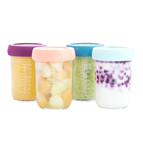 Babymoov glasbøtter (4 stk) - 240ml - Grød - MamaMilla