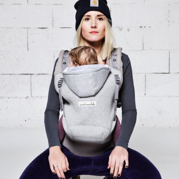 Love radius bæresele inkl. babyindsats - Hoodie carrier - Lysegrå/Athletic Grey - bæresele - MamaMilla