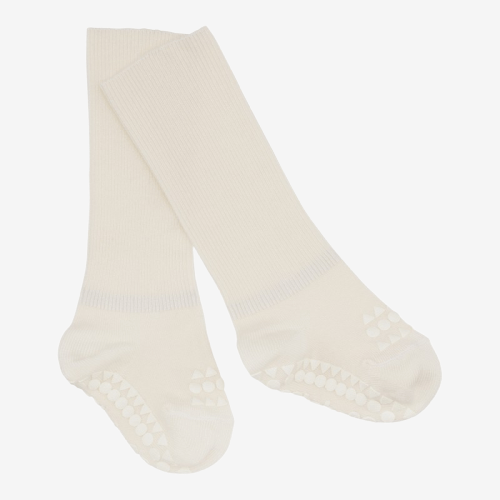mikro Pengeudlån halstørklæde GoBabyGo bambus sokker med skridsikkert gummi - Offwhite - MamaMilla
