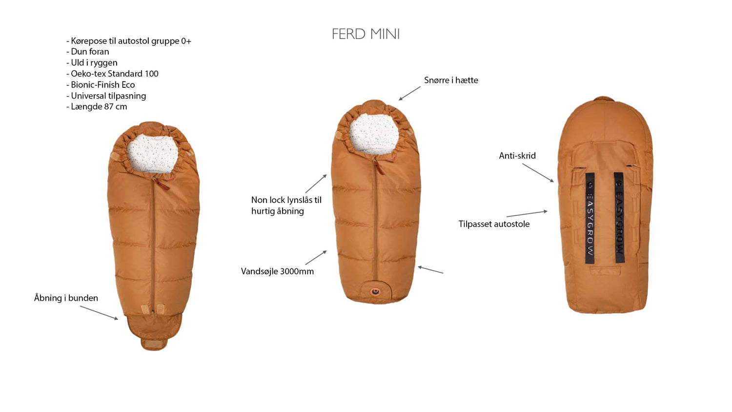 Easygrow FERD MINI kørepose til autostol og vogn - Grey - Kørepose - MamaMilla