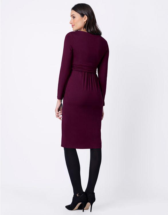 Seraphine vente-og ammekjole med lange ærmer - Peachey - Burgundy - Ammetøj - MamaMilla