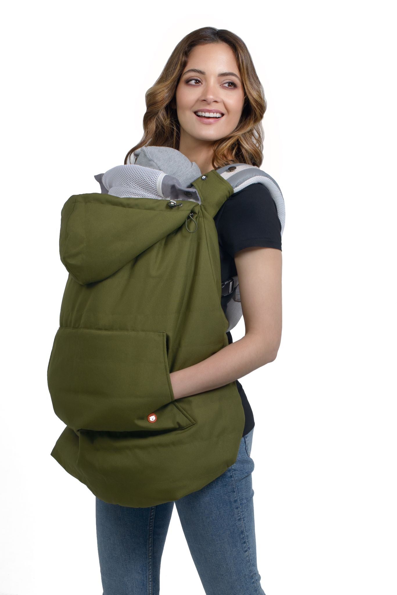 Wombat & Co. vinterbærecover til bæresele og vikle - Forest Green/Beige - Bærcover - MamaMilla