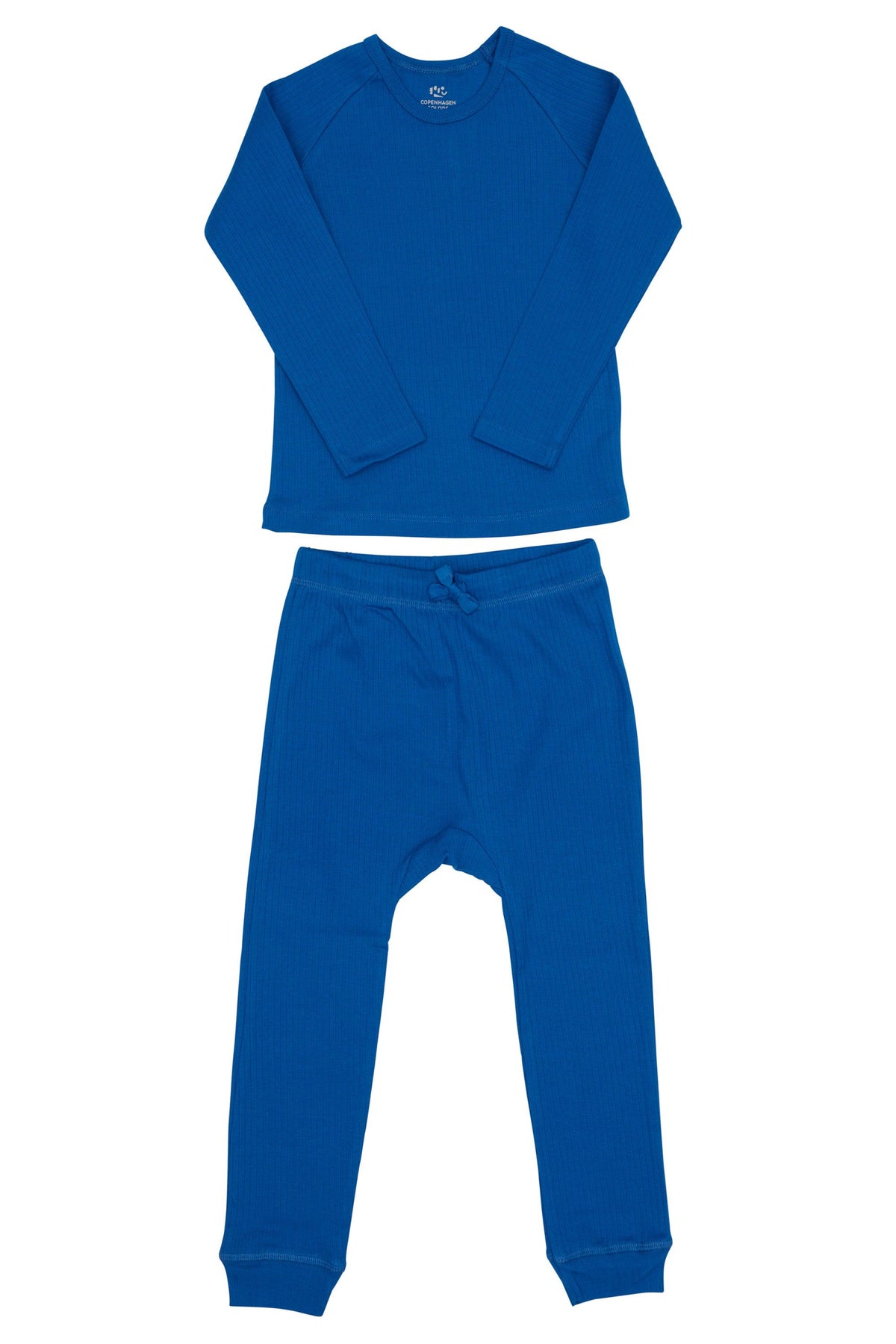Copenhagen Colors 2 delt nattøj i rib - Sharp blue - Heldragt - MamaMilla
