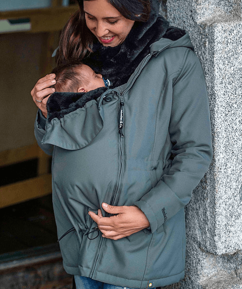 Wombat & Co. WALLABY 4-i-1 vinterjakke til gravide/bærejakke - Grå - Bærejakke - MamaMilla