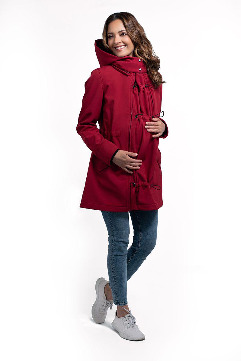 Wombat & Co. 4-i-1 softshell overgangsjakke til gravide/bærejakke - Cherry Red - Bærejakke - MamaMilla