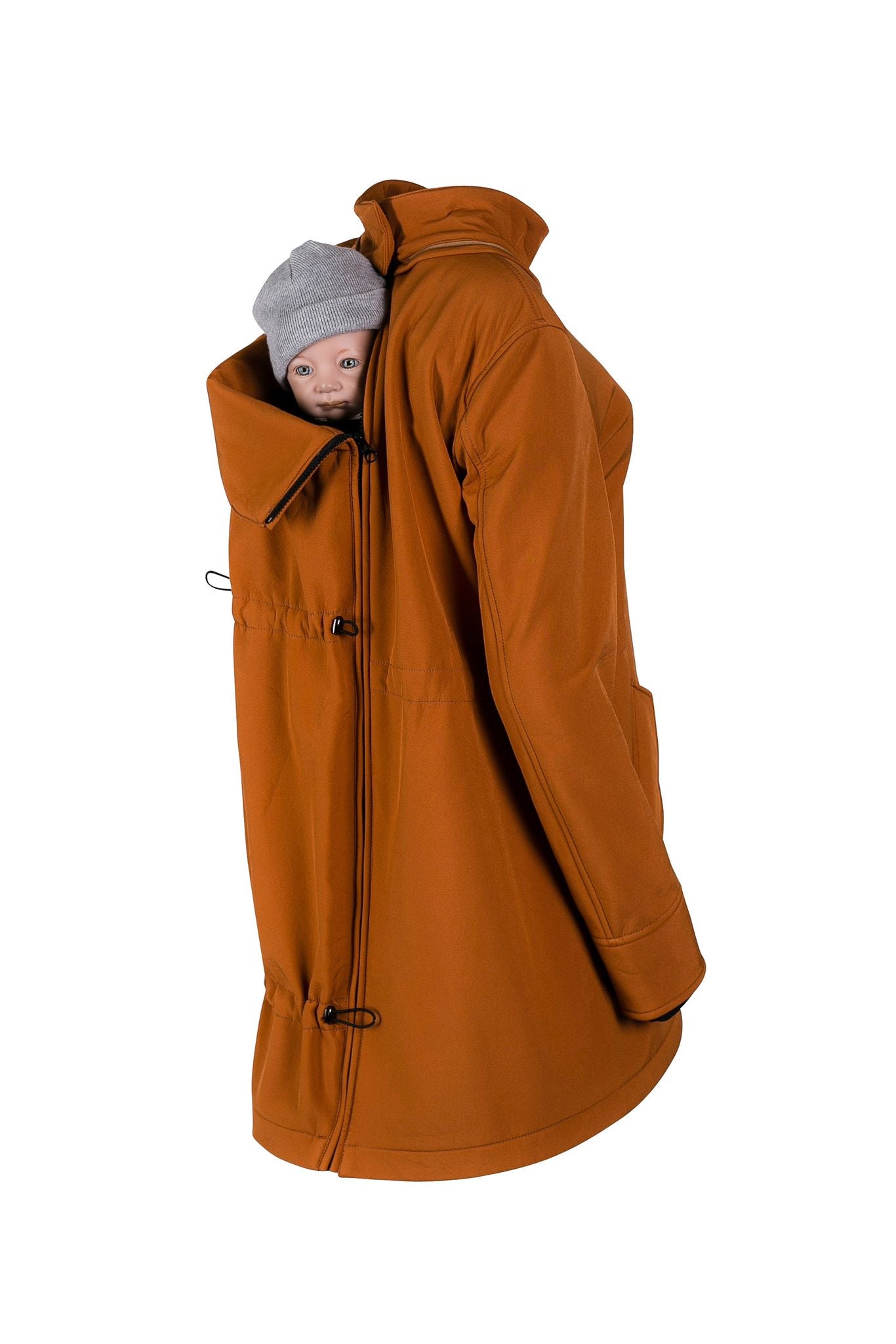 Wombat & Co. 4-i-1 softshell overgangsjakke til gravide/bærejakke - Caramel - Bærejakke - MamaMilla