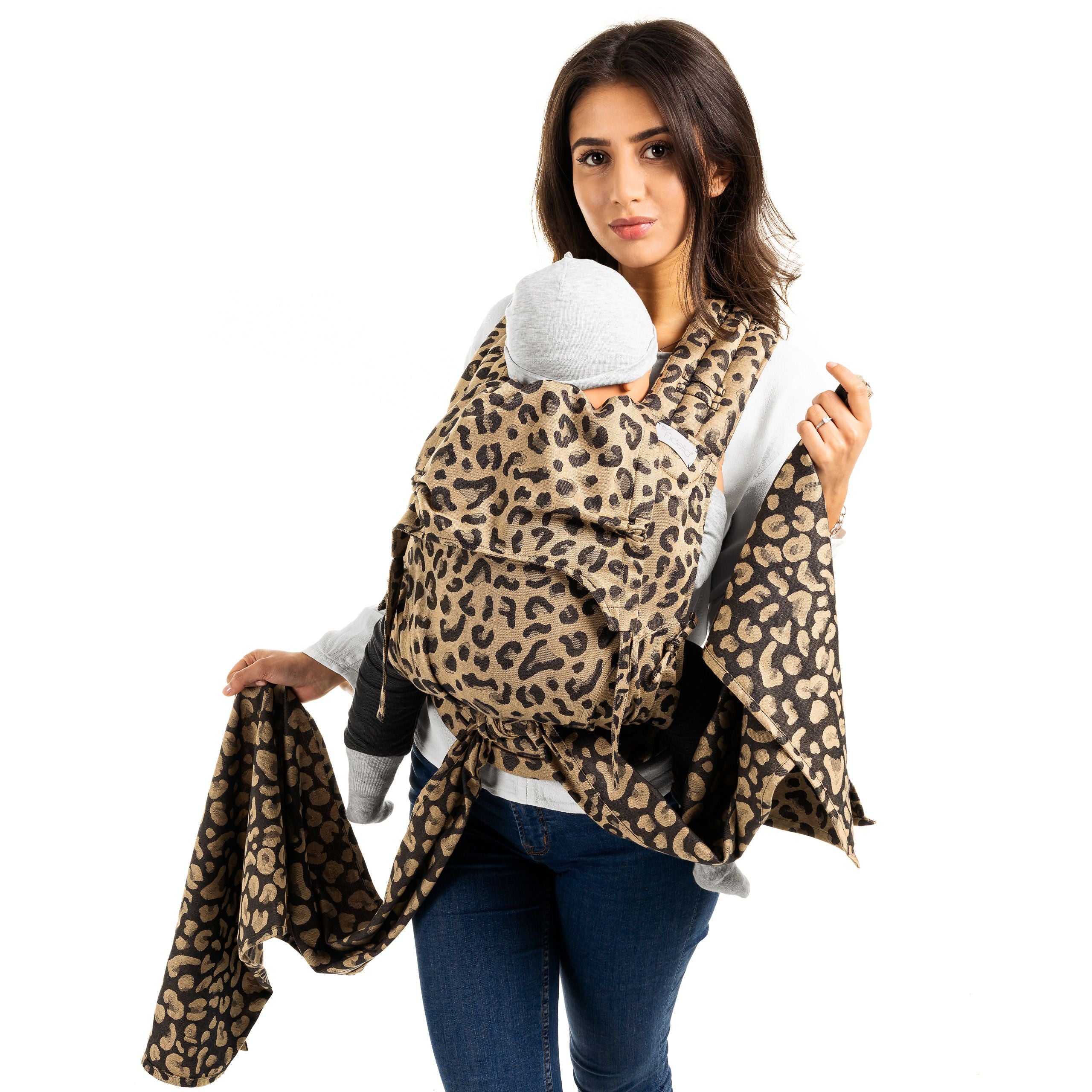 Fidella FlyClick Bæresele - Leopard Guld - Baby - bæresele - MamaMilla