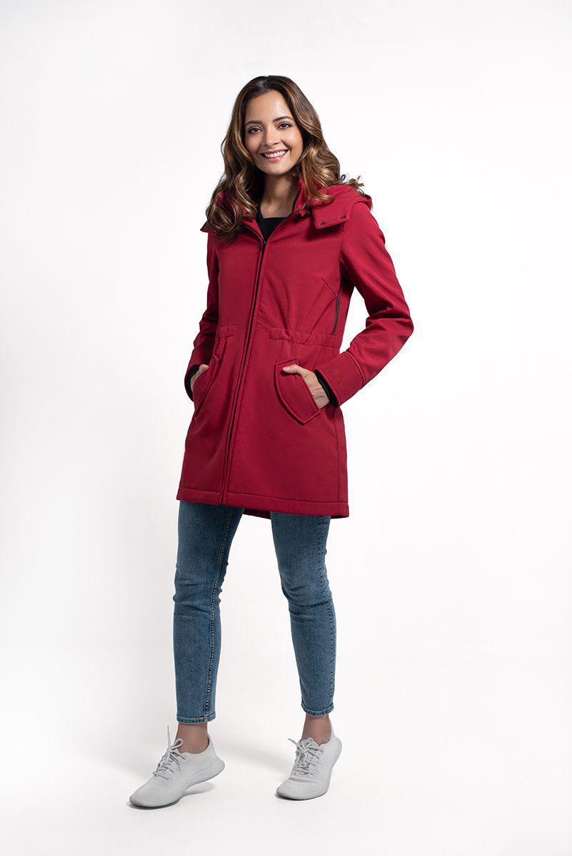 Wombat & Co. 4-i-1 softshell overgangsjakke til gravide/bærejakke - Cherry Red - Bærejakke - MamaMilla