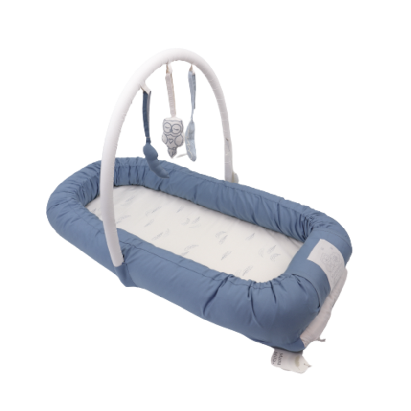 MamaMilla babynest med Fossflakes fyld - Dusty dark blue - Babynest - MamaMilla
