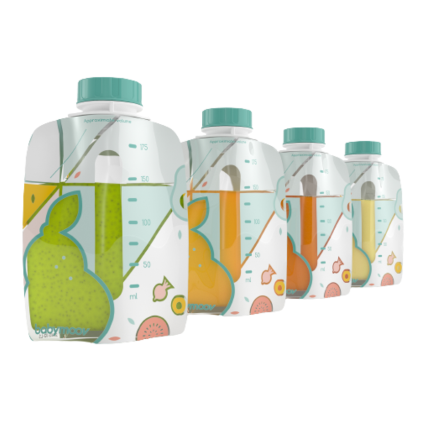 Babymoov Genanvendelige klemposer FOODI - 20 stk. - Grød - MamaMilla