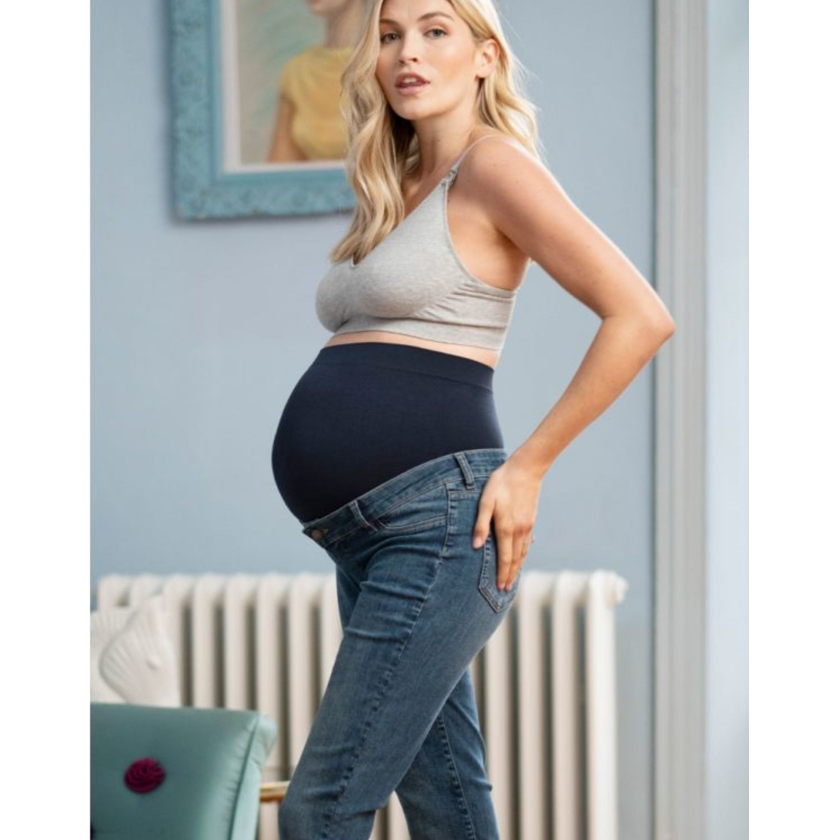 Seraphine Slim Boyfriend Vente Jeans - Carsen - Midblue - Graviditetstøj - MamaMilla
