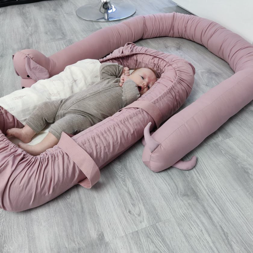 MamaMilla babynest med Fossflakes fyld - Dusty dark rose - Babynest - MamaMilla
