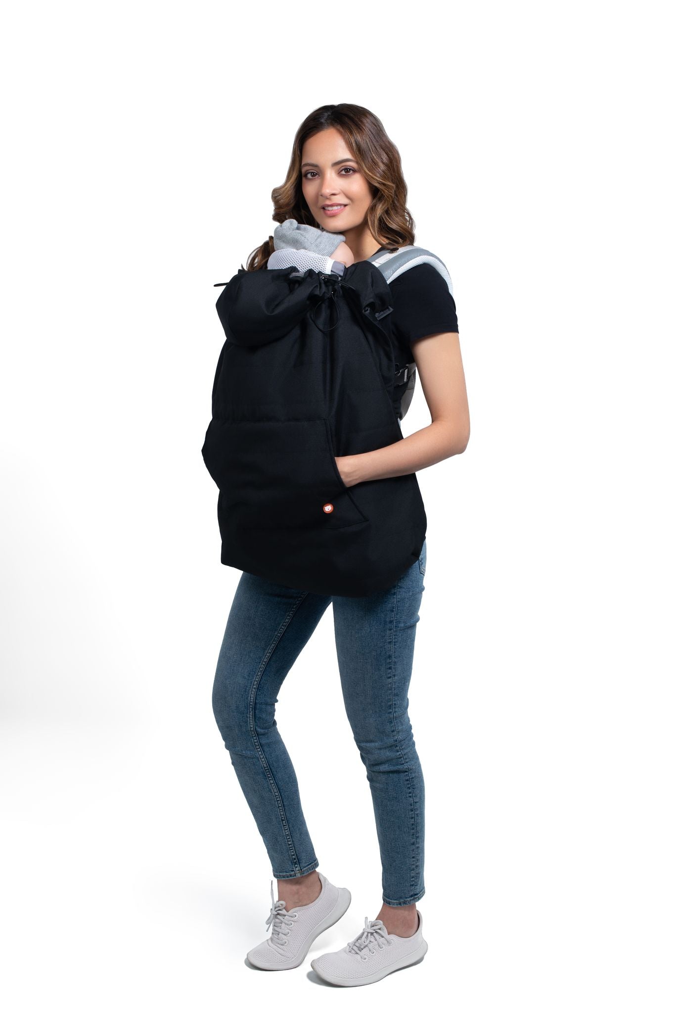 Wombat & Co. vinterbærecover til bæresele og vikle - Charcoal Black/Grey - Bærcover - MamaMilla