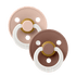BIBS Colour rund sut str. 2, latex – Blush GLOW/Woodchuck (2-pack) - MamaMilla