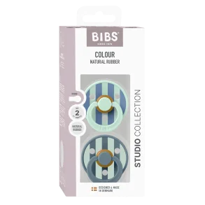 BIBS Studio Colour rund sut str. 2, latex – Nordic Mint/Petrol (2-pack)
