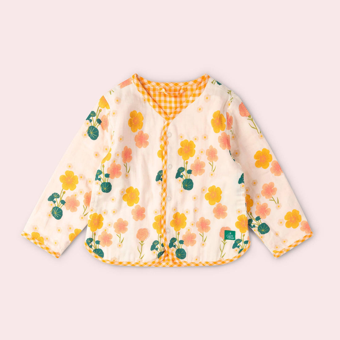 Little Green Radicals Vendbar Forårsjakke – Flora Print, Creme