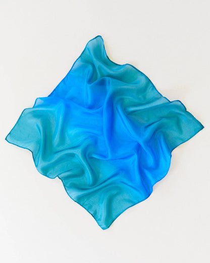 Sarahs Silk Earth Playsilks - Open-Ended 100% Silk, Natural Waldorf Toys: Ocean - - MamaMilla