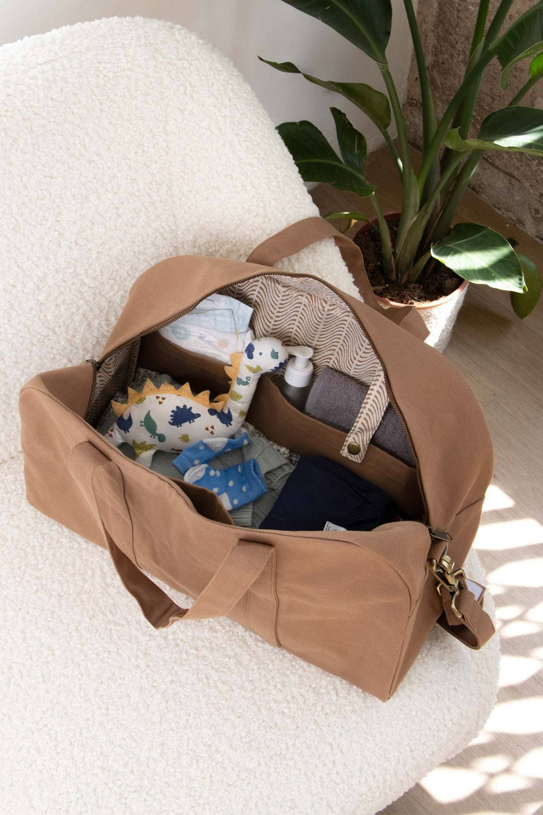 Hindbag Pusletaske Økologisk Bomuld Brun
