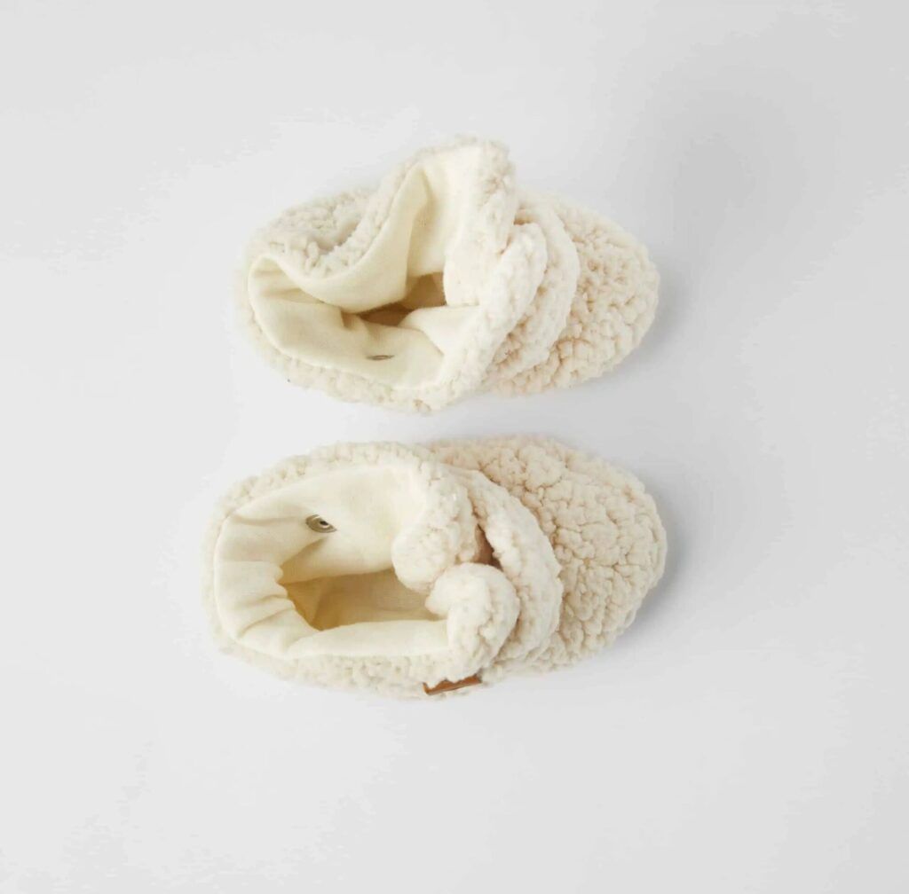 Cloby Teddy Booties - Off White 0-6m - - MamaMilla