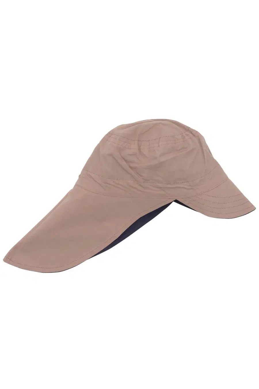 Copenhagen Colors - Økologisk Vendbar Sommer Hat med lang skygge - Navy Beige - Solhat - MamaMilla