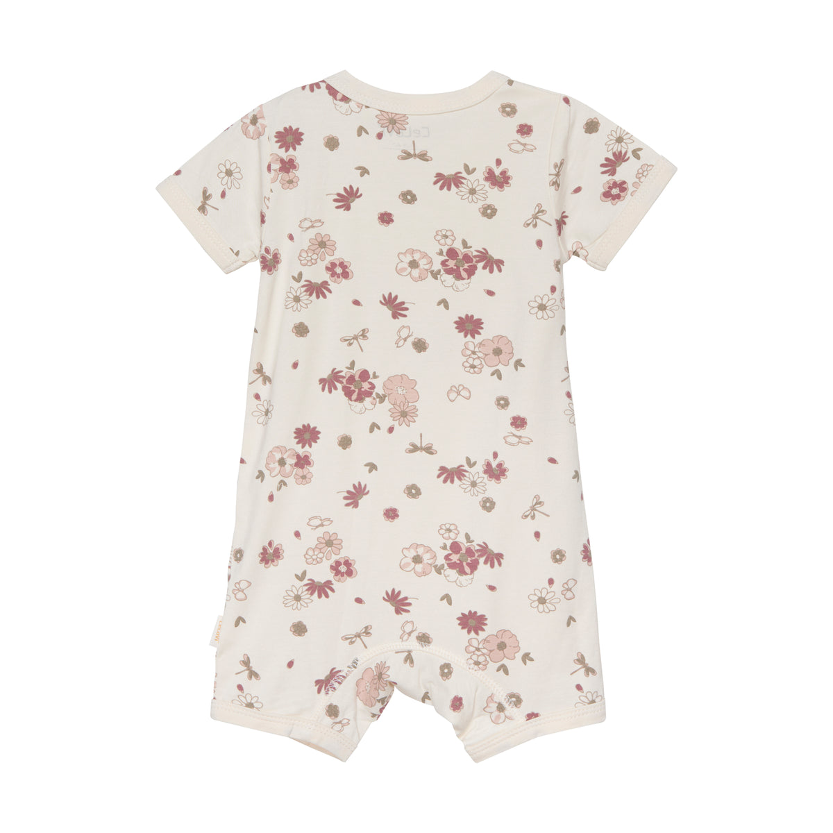 Celavi Heldragt med korte ærmer og ben - Blomster - Rose Cloud - Heldragt - MamaMilla